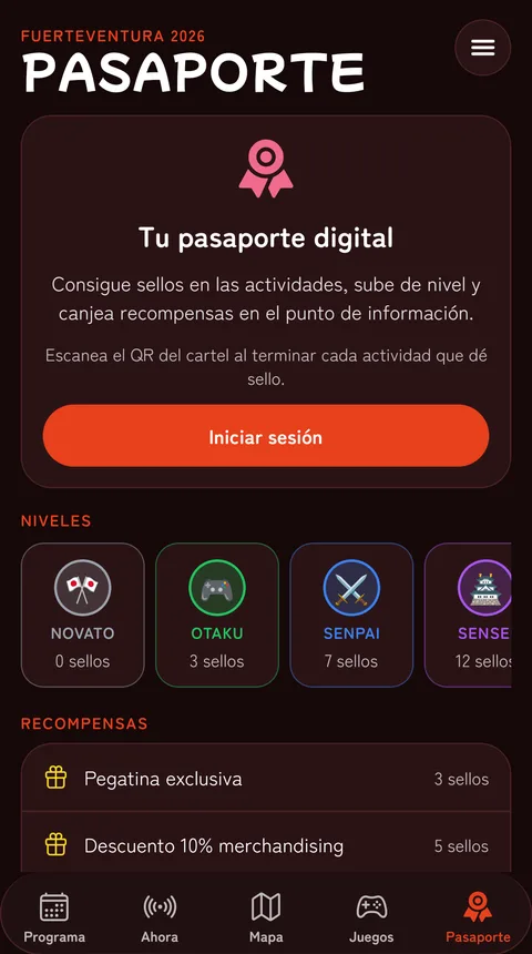App screenshot: Digital passport