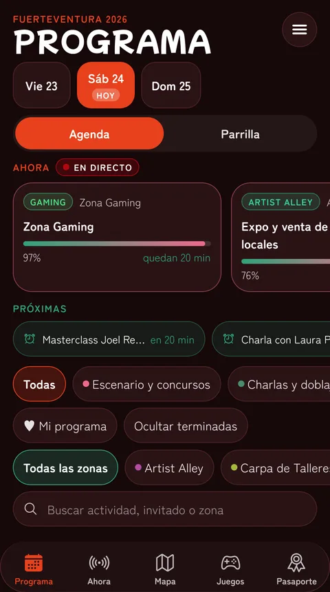 App screenshot: The whole programme